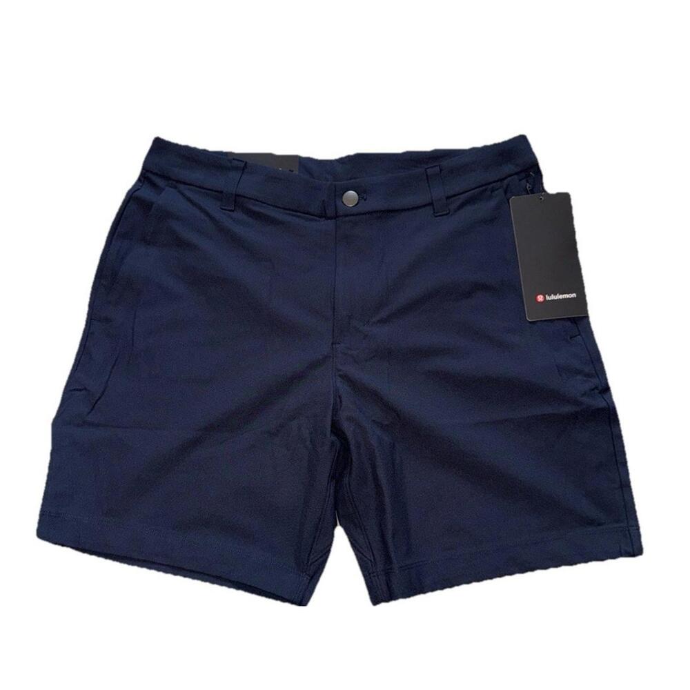 New Lululemon ABC Shorts Mens Size 31 Navy Blue Warpstreme Classic Fit 7" Inseam